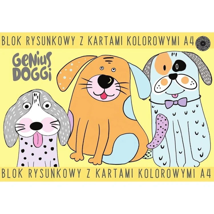 Blok rysynkowy A4/15K kolor Genius Doggi (10szt)