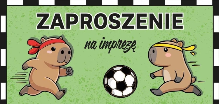 Zaproszenie Kapibara piłkarz (5szt)