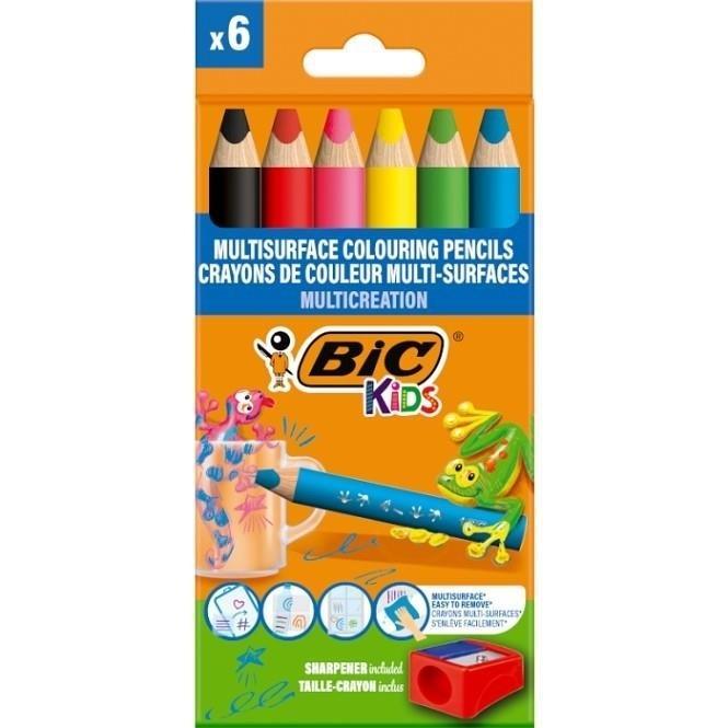 Kredki ołówkowe + temperówka 6+1szt BIC Kids, BIC