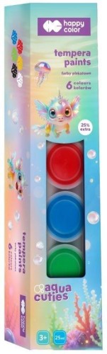 Farby plakatowe 25ml Aqua Cuties 6kol HAPPY COLOR