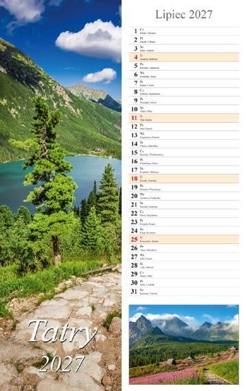 Kalendarz 2027 ścienny pasek Tatry