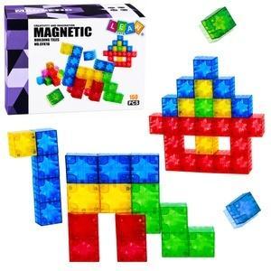 Klocki magnetyczne Kostki Kolorowe 3D 160el
