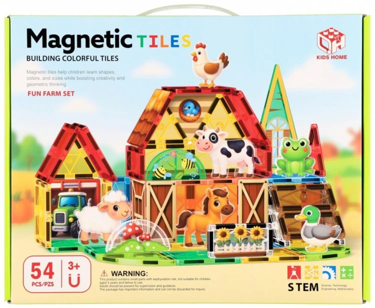 Klocki magnetyczne Farma 54el, Mega Creative