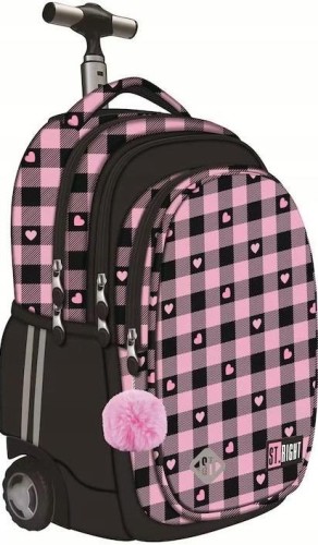 Plecak na kółkach 4 komorowy TB1 Pink Checkered