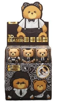 Gumka do ścierania Bear (24szt), Cresco