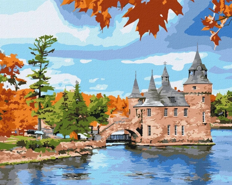 Malowanie po numerach -Zamek na jeziorze 40x50cm