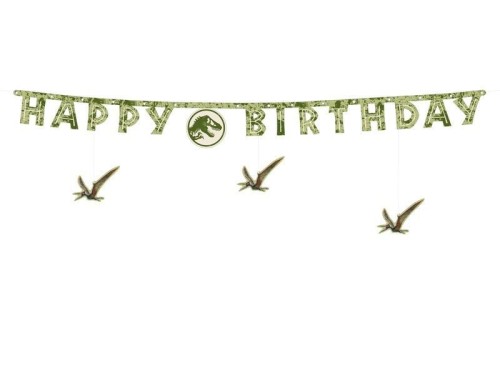 Baner Happy Birthday Jurassic World 45x165cm