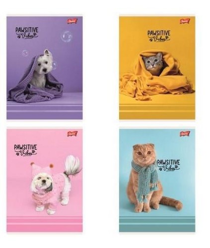 Zeszyt A5/32k kratka Pawsitive (15szt), UNIPAP