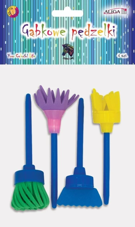 Pędzelki gąbkowe 11cm 4szt, Aliga