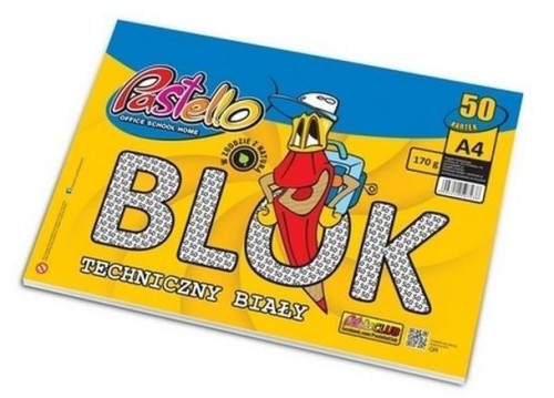 Blok techniczny A4 170g 50 kartek, Alfa Pastello