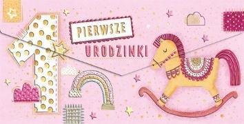 Koperta Roczek Konik różowy