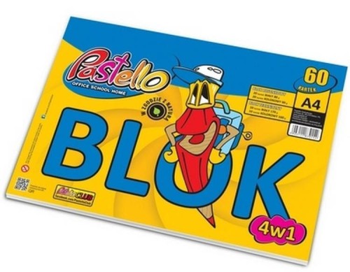 Blok 4w1 A4 60 kartek, Alfa Pastello
