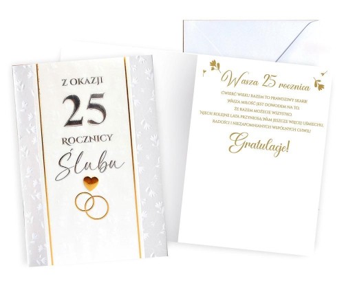 Karnet Rocznica ślubu 25