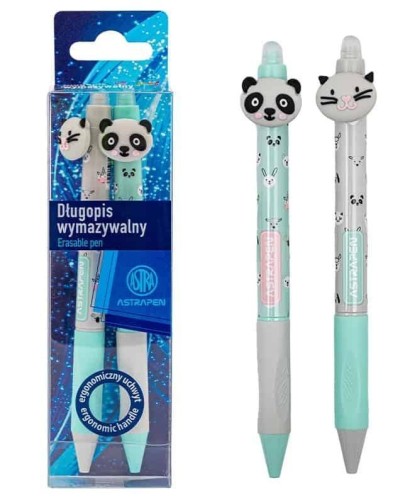 Długopis wymazywalny 0,5mm Animals 2szt ASTRA