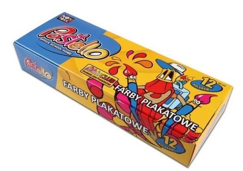 Farby plakatowe 20ml 12 kolorów, Alfa Pastello