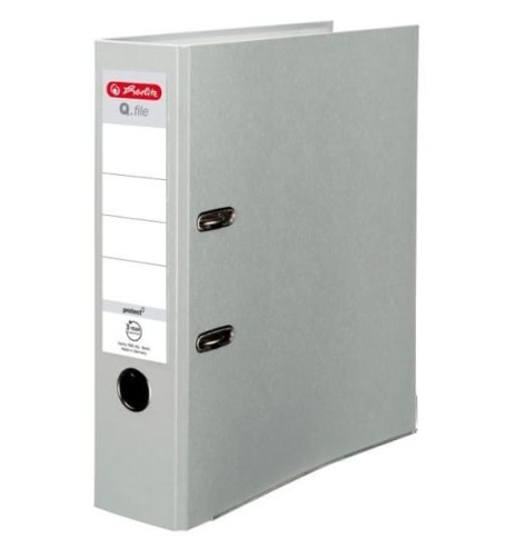 Segregator A4 8cm PP popielaty Q file, HERLITZ