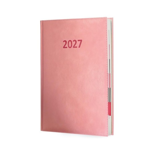 Kalendarz 2027 A4 Agenda Dzienny Pudrowy Róż