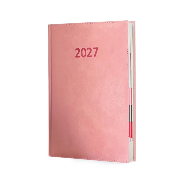 Kalendarz 2027 A4 Agenda Dzienny Pudrowy Róż
