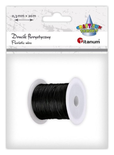 Drucik florystyczny 0,3mm 20m czarny, Titanum
