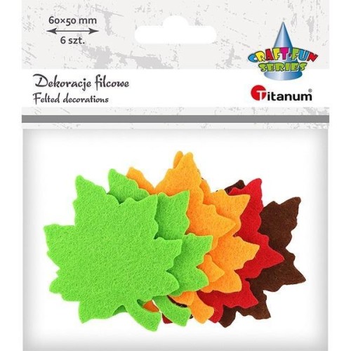 Filcowe liście klonu 50x60mm 6szt, Titanum