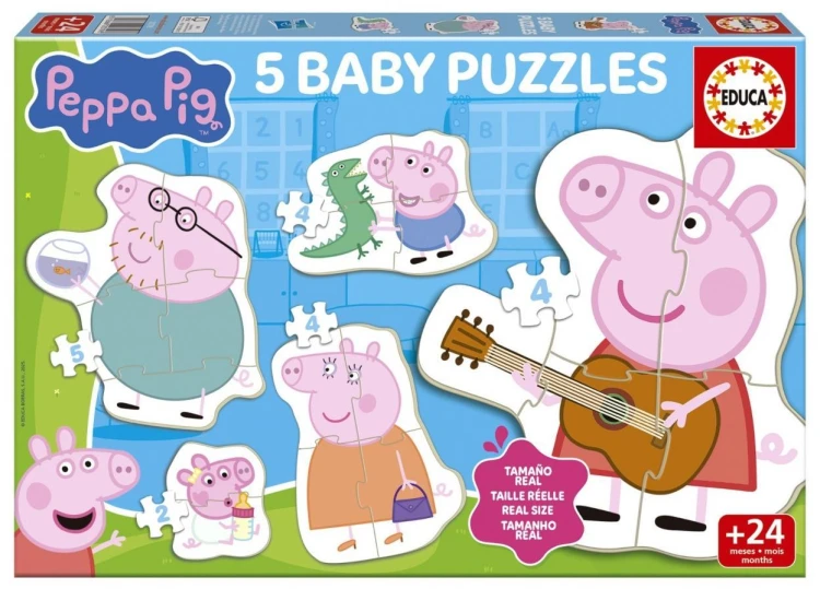Puzzle 2-5 Świnka Peppa, Educa