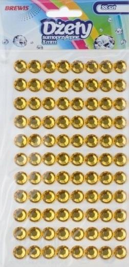 Dżety samoprzylepne złote 8mm 88szt, Brewis