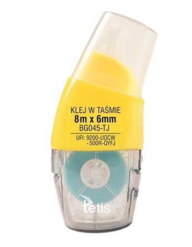 Klej w taśmie pernamentny 6mmx8m, Tetis