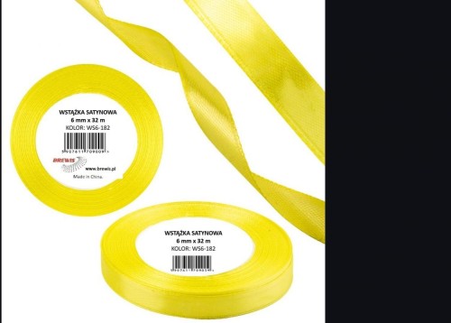 Wstążka satyn. 6mm/32m zielony limonkowy