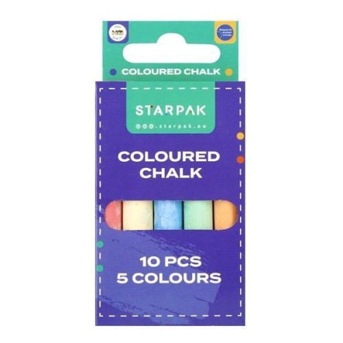 Kreda szkolna kolorowa 10 sztuk, STARPAK