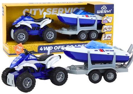 Quad policyjny z przyczepą do przewozu, Leantoys
