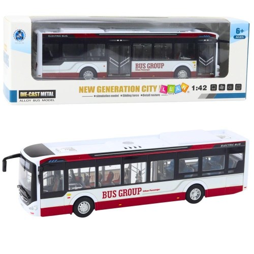Autobus metalowy miejski światło i dżwięk 1:42