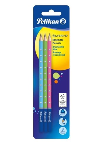 Ołówek Silverino HB 3szt, PELIKAN
