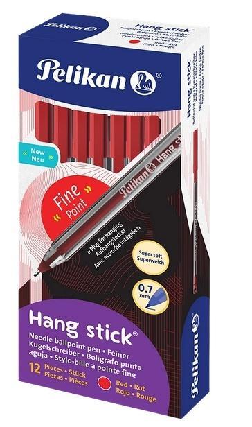 Długopis Hang Stick 0,7mm czerwony (12szt) PELIKAN