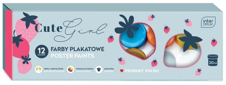 Farby plakatowe 12 kolorów Cute Girl, INTERDRUK