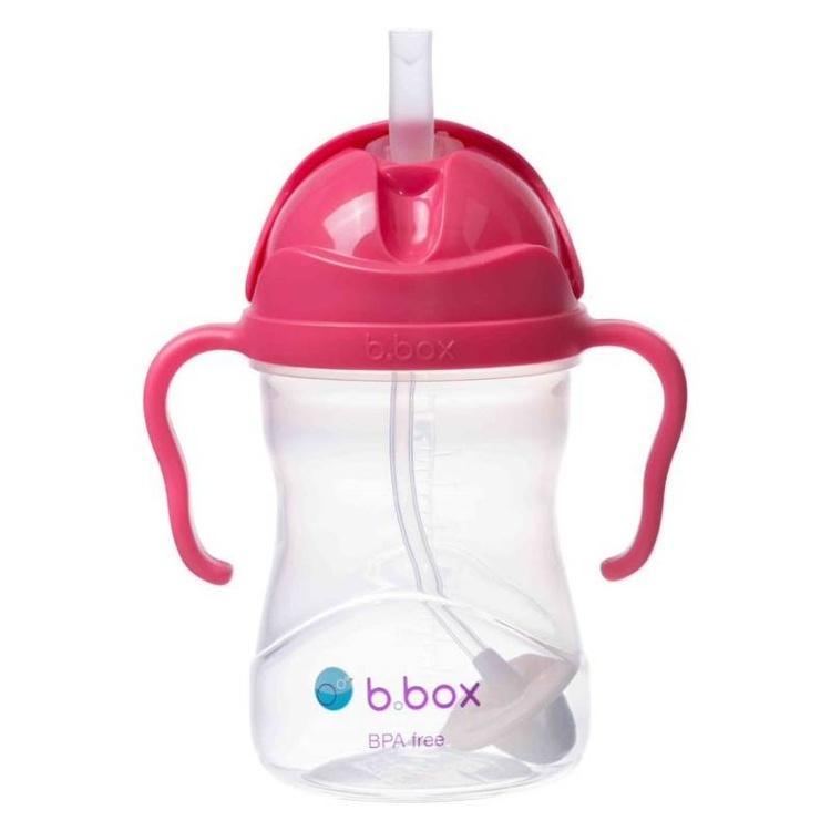 Bidon ze słomką Malinowy 240ml, B.box for kids