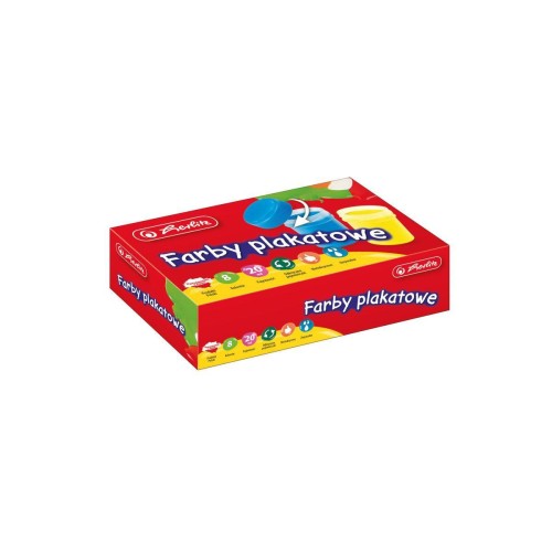 Farby plakatowe szkolne 8 kolorów x 20ml, HERLITZ