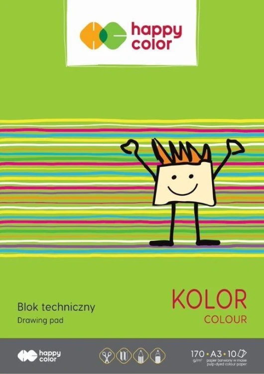 Blok techniczny kolor A3/10K 170g HAPPY COLOR, GDD