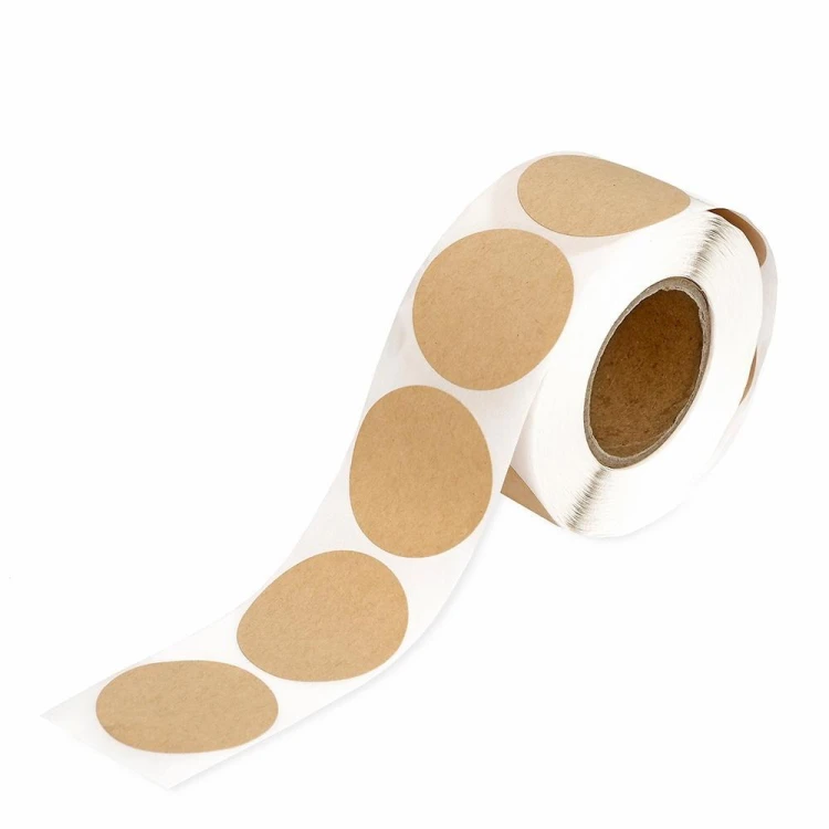 Naklejki na rolce etykiety okrągłe kraft 3,8cm 250
