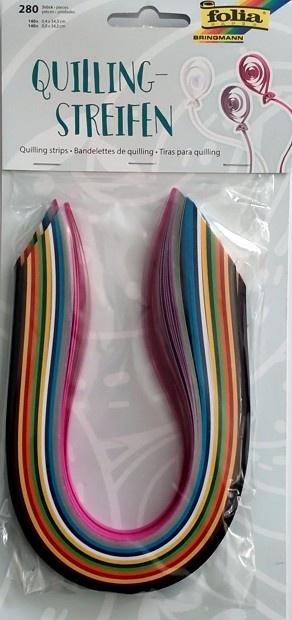Paski do quillingu 2 rozmiary kolorowe 280szt