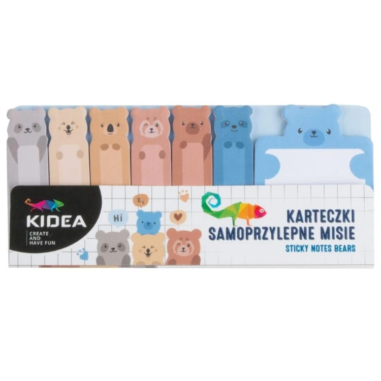 Karteczki samoprzylepne Misie KIDEA, DERFORM