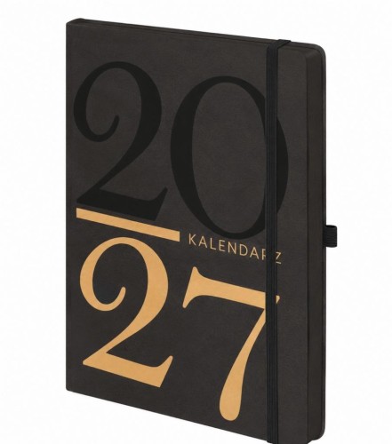 Kalendarz 2027 Kraft A5 dzienny czarny