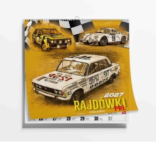Kalendarz 2027 ścienny 32x32cm Rajdówki PRL