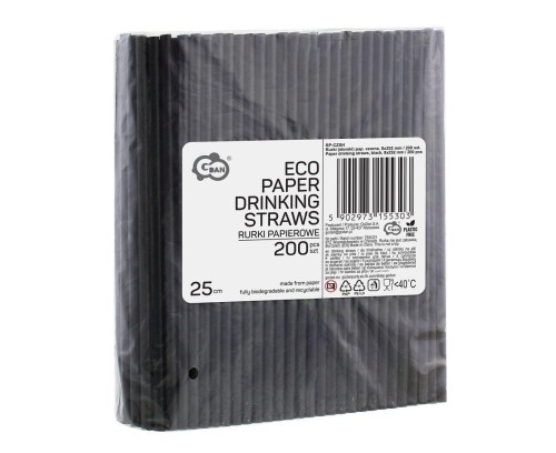 Rurki papierowe czarne 8x252mm 200szt