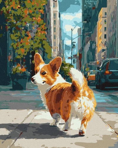 Malowanie po numerach - Miasto ogoniastego 40x50cm
