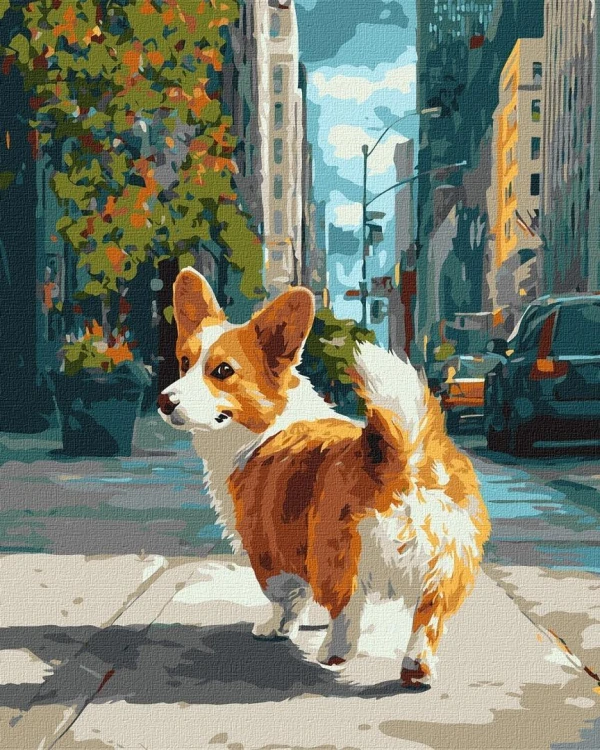 Malowanie po numerach - Miasto ogoniastego 40x50cm