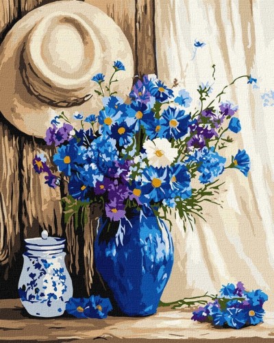 Malowanie po numerach - Bukiet chabrów 40x50cm