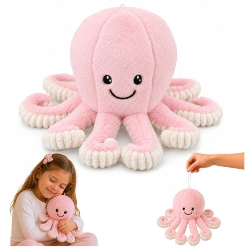 Maskotka ośmiornica różowa 30cm, Leantoys