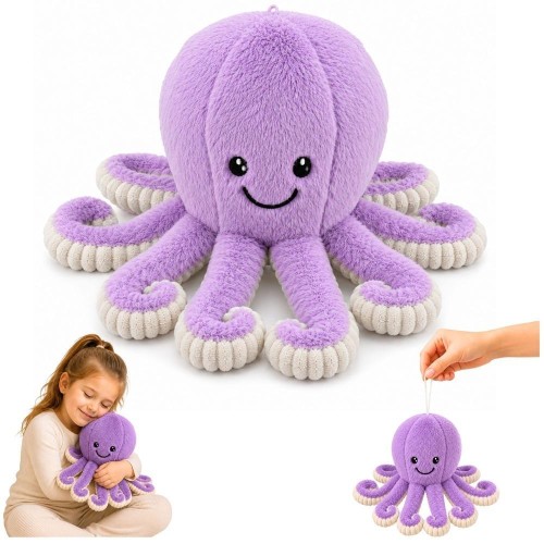 Maskotka ośmiornica fioletowa 30cm, Leantoys