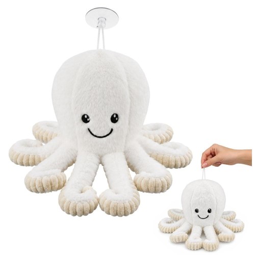 Maskotka ośmiornica biała 16cm, Leantoys