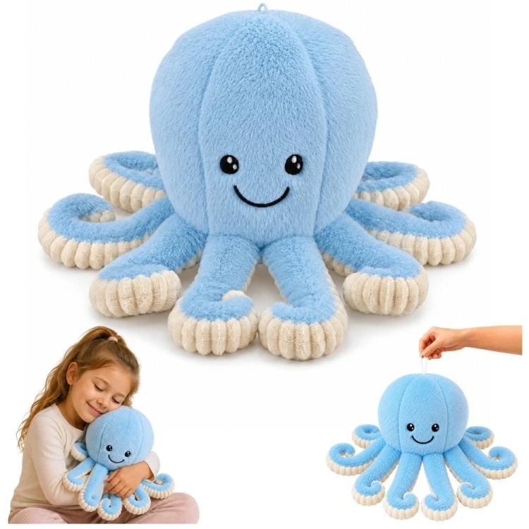 Maskotka ośmiornica niebieska 50cm, Leantoys